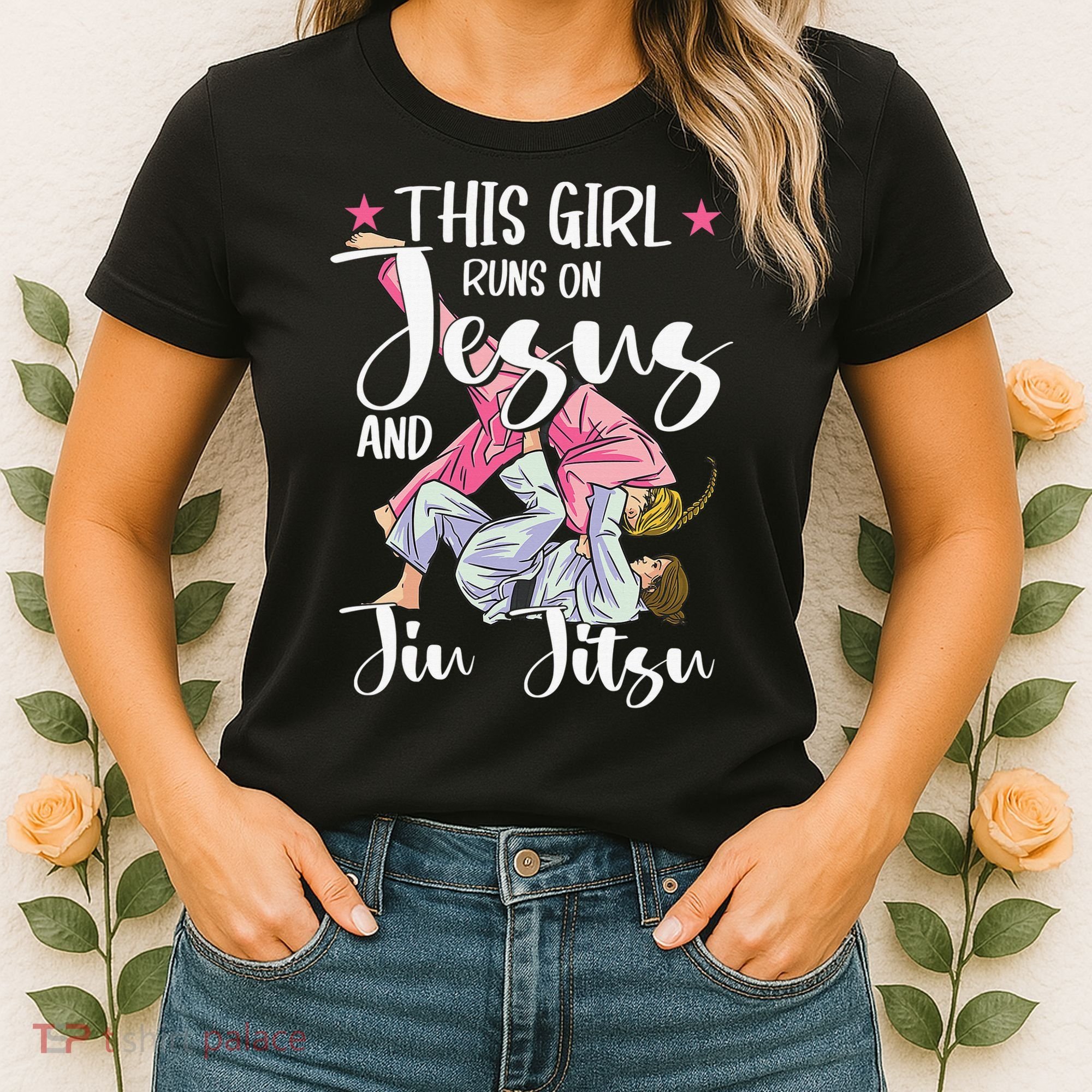 This  Runs On Jesus And Jiu Jitsu Gift Women's T-Shirt