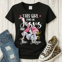 This  Runs On Jesus And Jiu Jitsu Gift Women's T-Shirt thumb 3