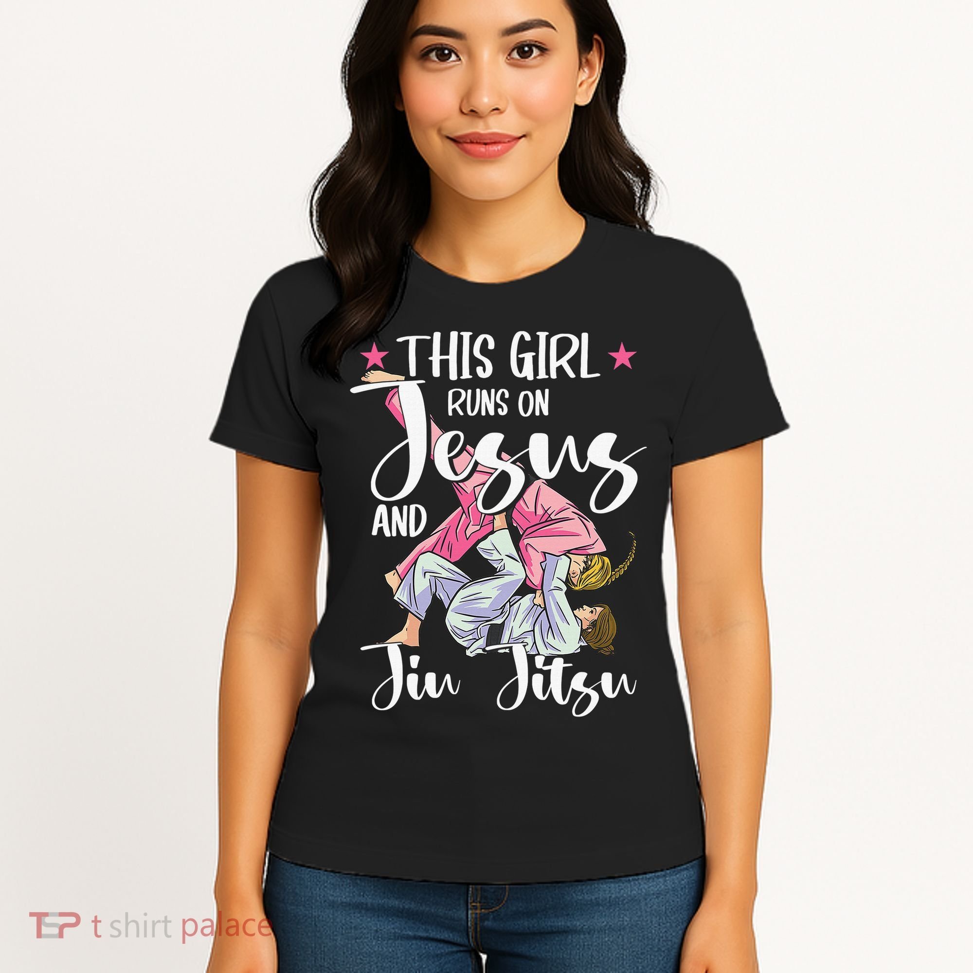 This  Runs On Jesus And Jiu Jitsu Gift Women's T-Shirt