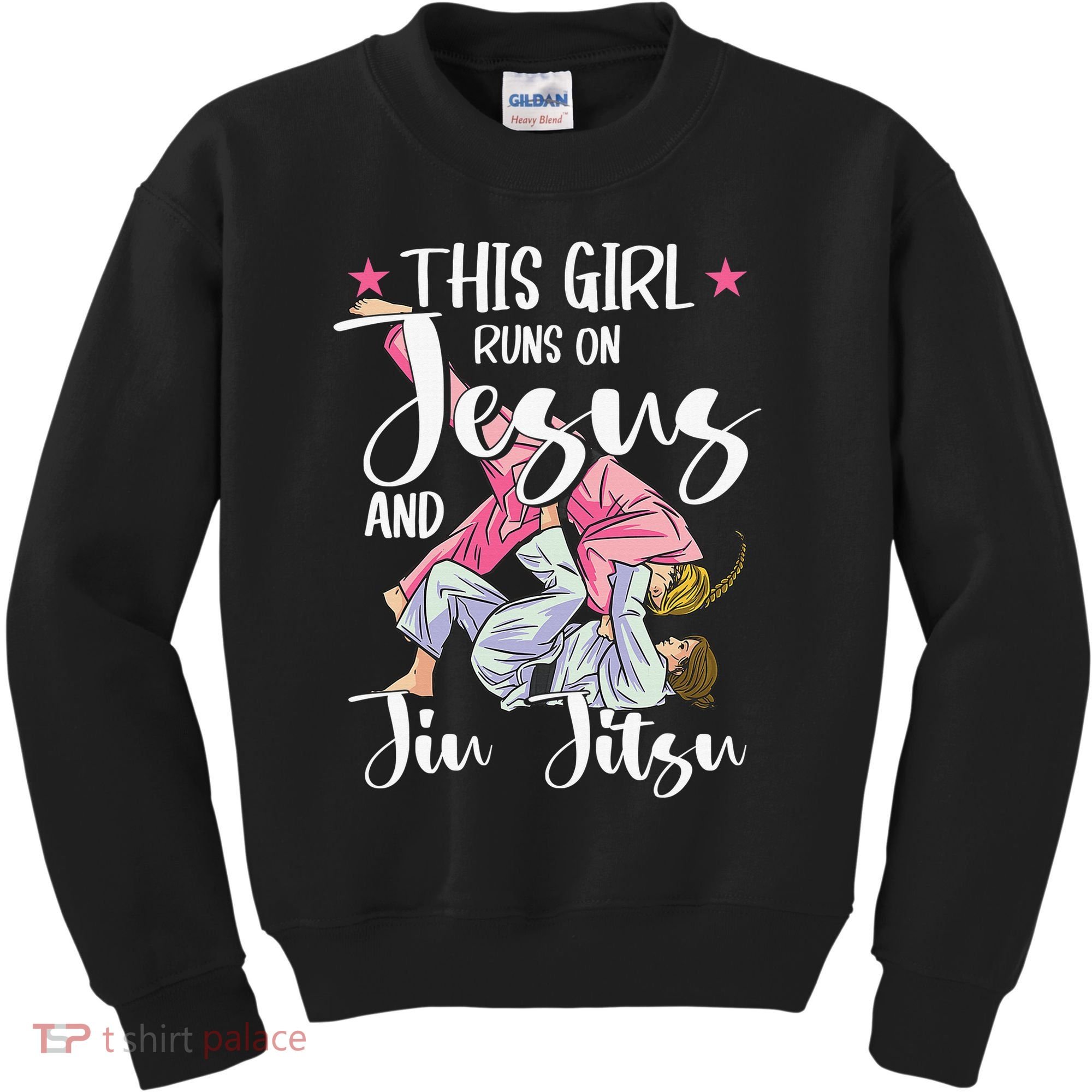 This  Runs On Jesus And Jiu Jitsu Gift Kids Sweatshirt