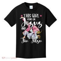 This  Runs On Jesus And Jiu Jitsu Gift Kids T-Shirt thumb 0