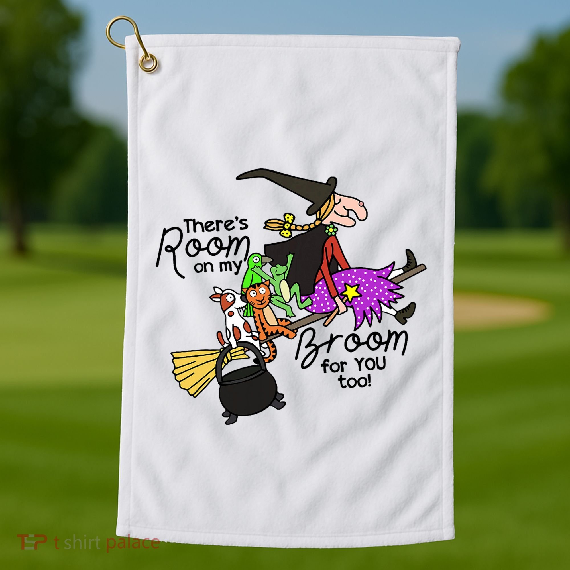 ThereS Room On My Broom For You Too Teacher Golf Towel