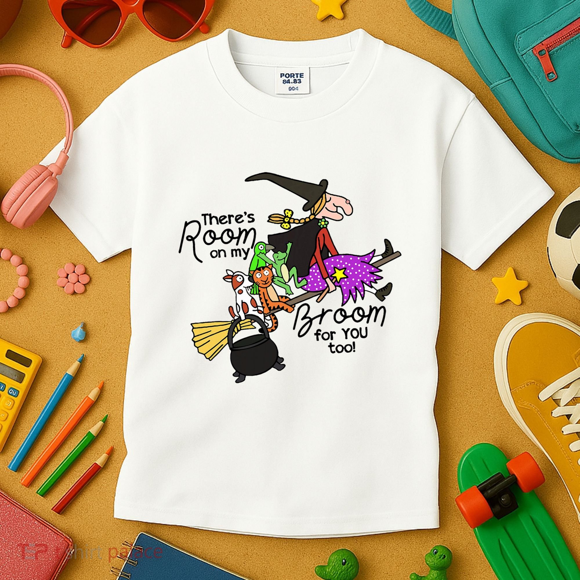 ThereS Room On My Broom For You Too Teacher Kids T-Shirt