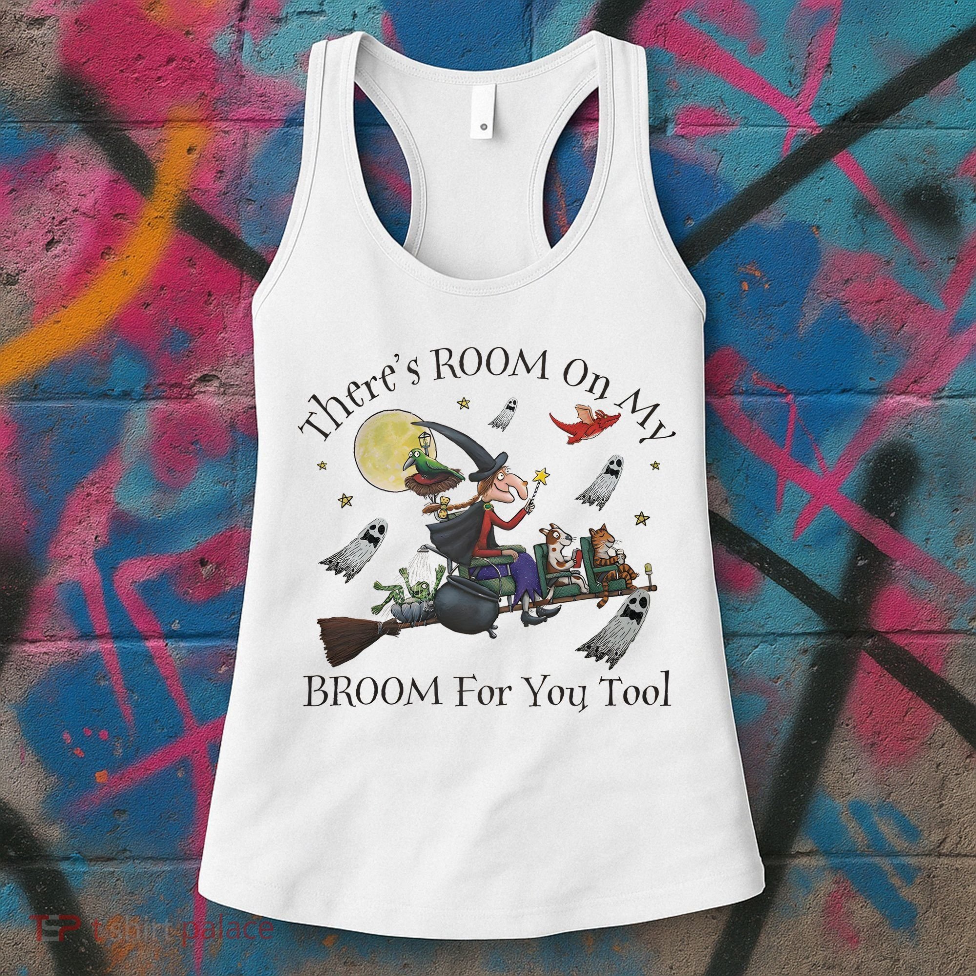Theres Room On My Broom For You Too Halloween Witch Wizard Women's Tank Top