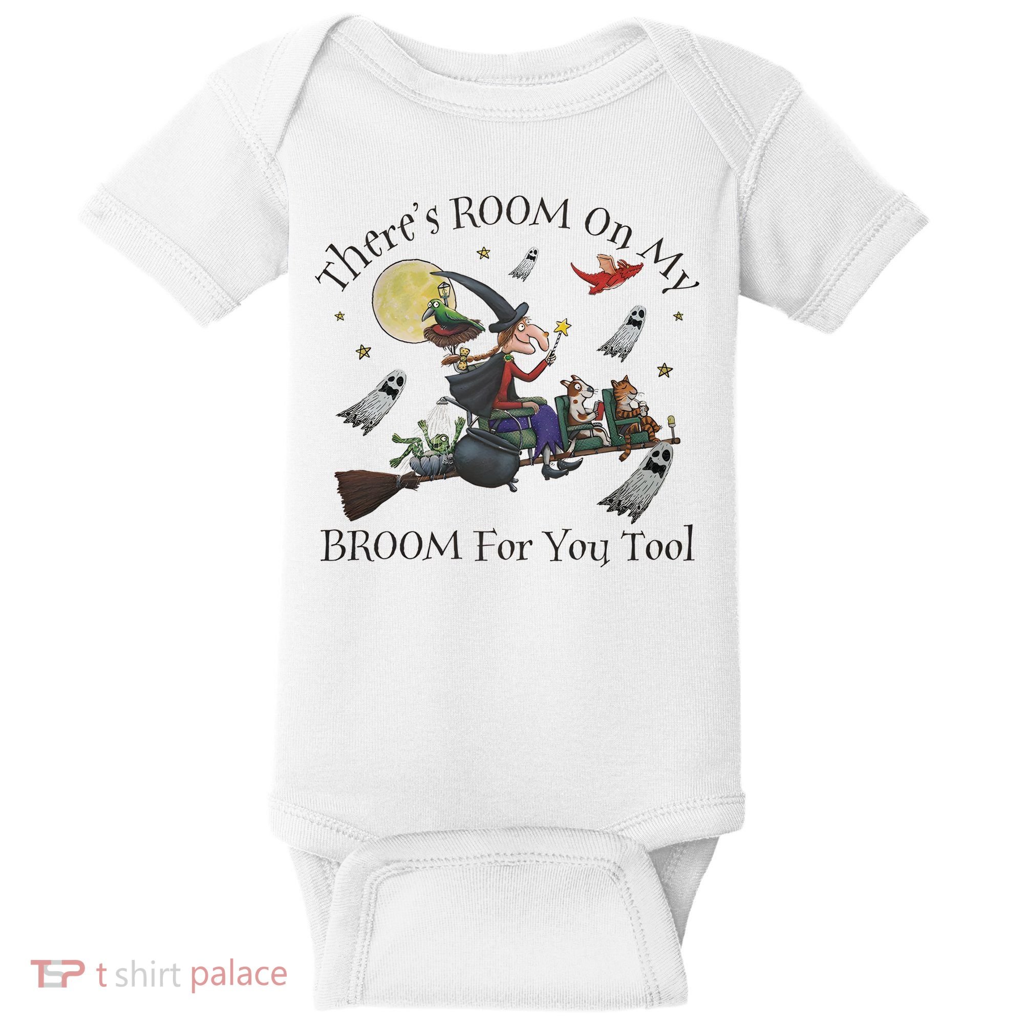 Theres Room On My Broom For You Too Halloween Witch Wizard Baby Bodysuit