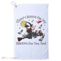 Theres Room On My Broom For You Too Halloween Witch Wizard Golf Towel thumb 0