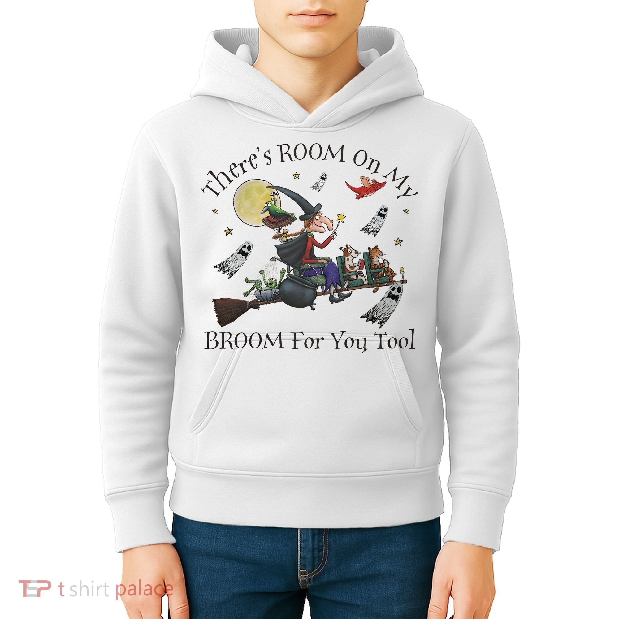 Theres Room On My Broom For You Too Halloween Witch Wizard Kids Hoodie