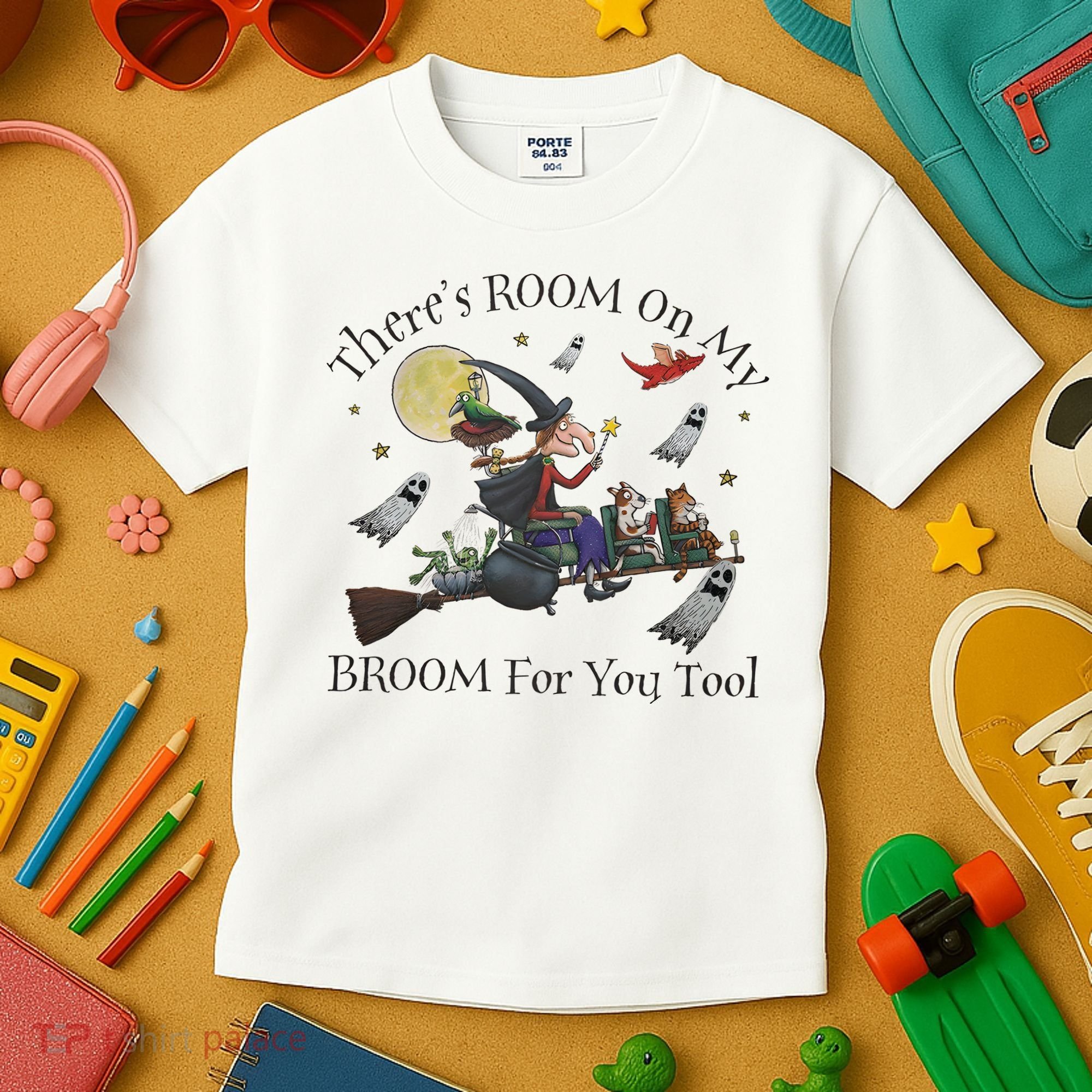 Theres Room On My Broom For You Too Halloween Witch Wizard Kids T-Shirt
