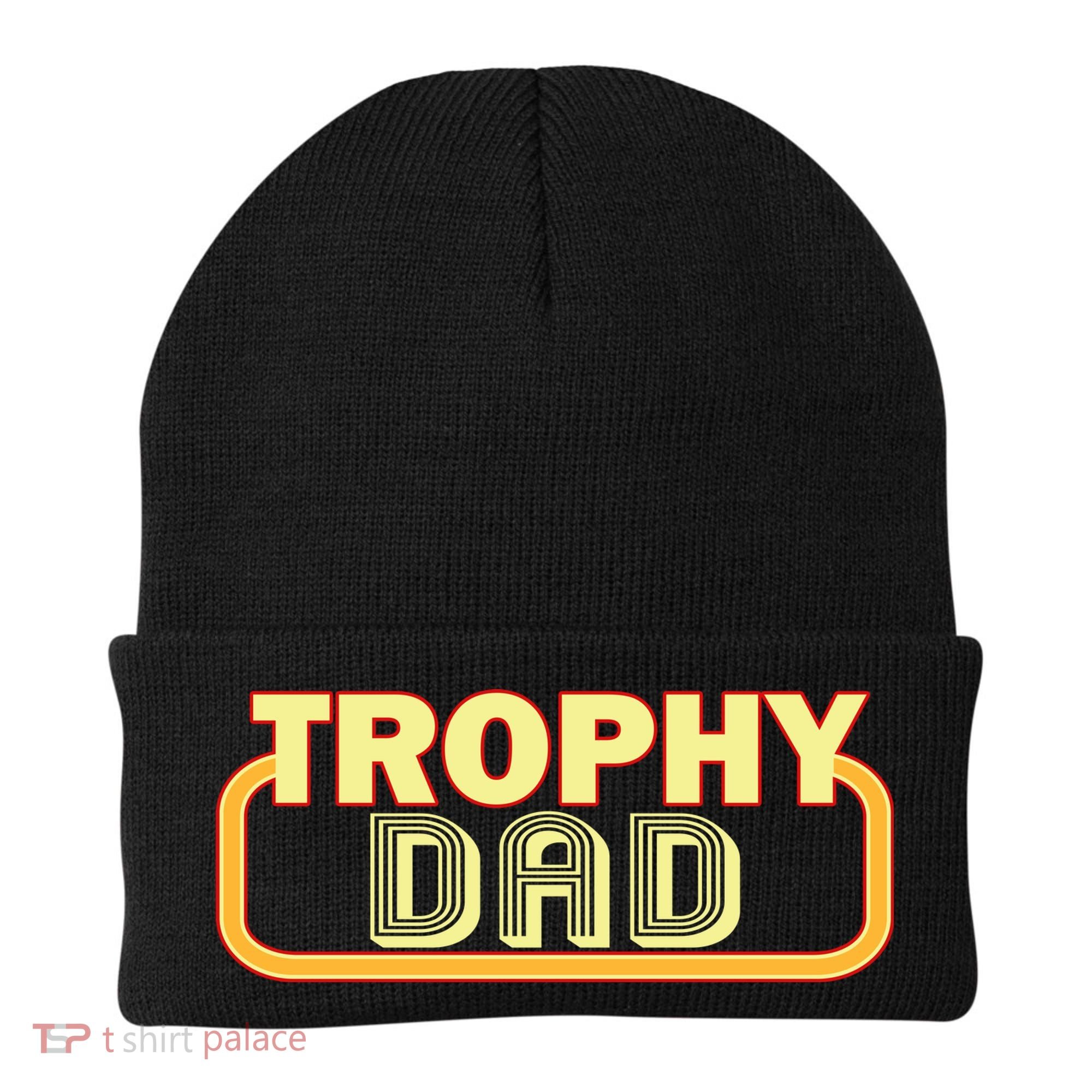Trophy Dad Funny Retro Beanie