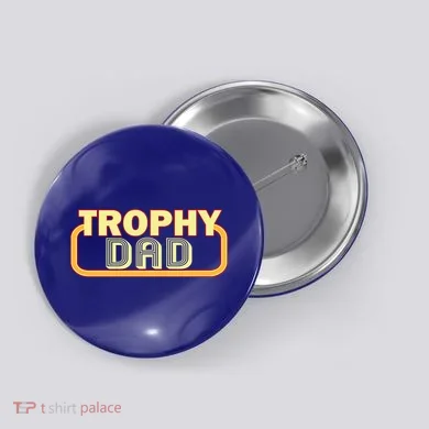 Trophy Dad Funny Retro Button