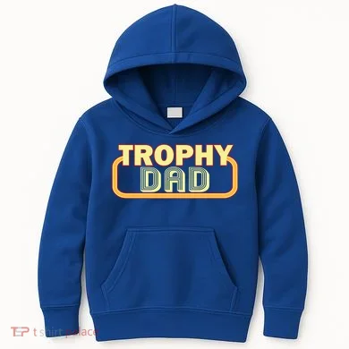 Trophy Dad Funny Retro Kids Hoodie