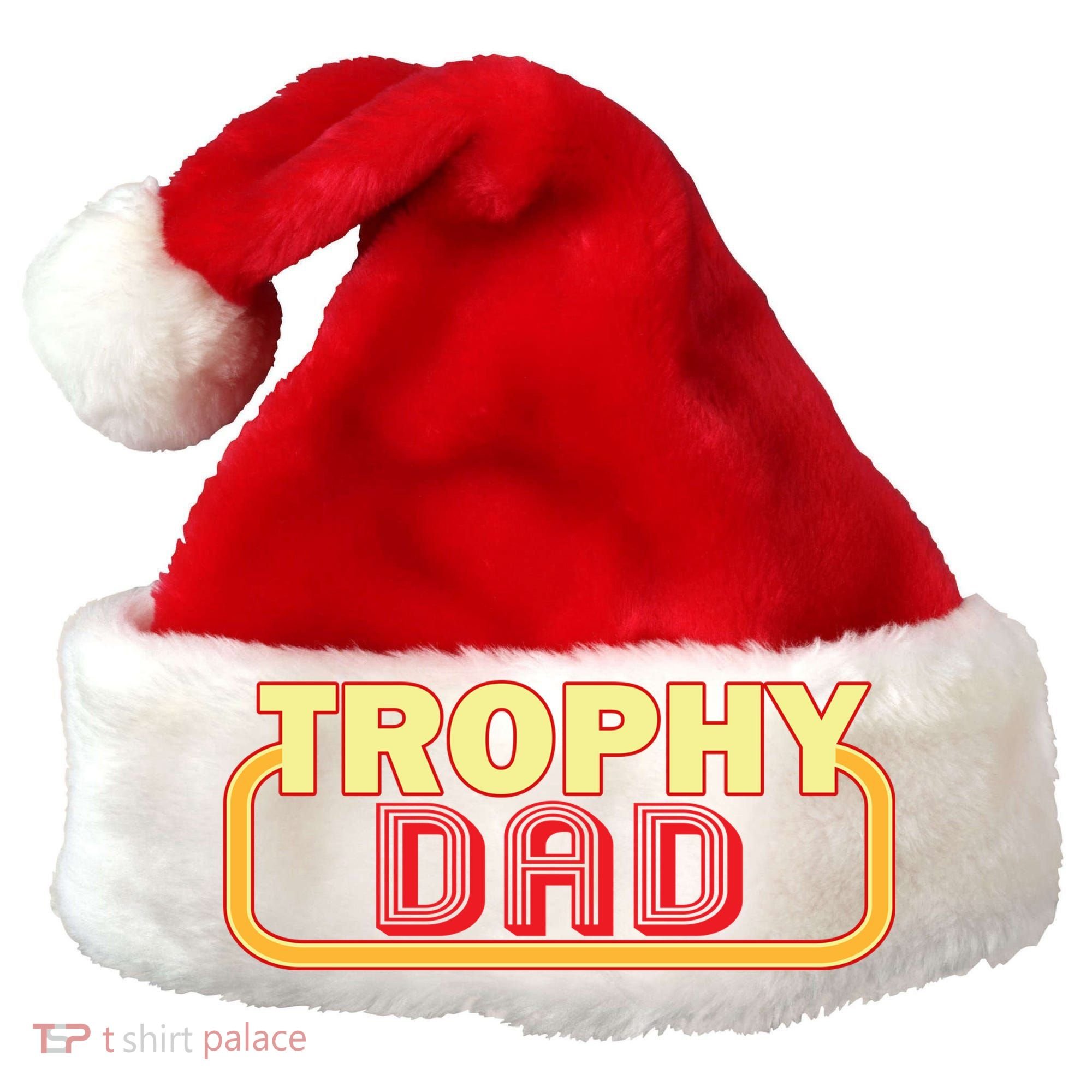Trophy Dad Funny Retro Santa Hat