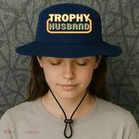 Trophy Husband Funny Retro Bucket Hat thumb 3