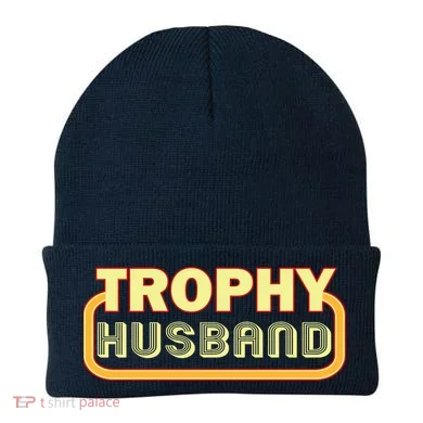 Trophy Husband Funny Retro Beanie