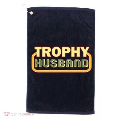 Trophy Husband Funny Retro Golf Towel
