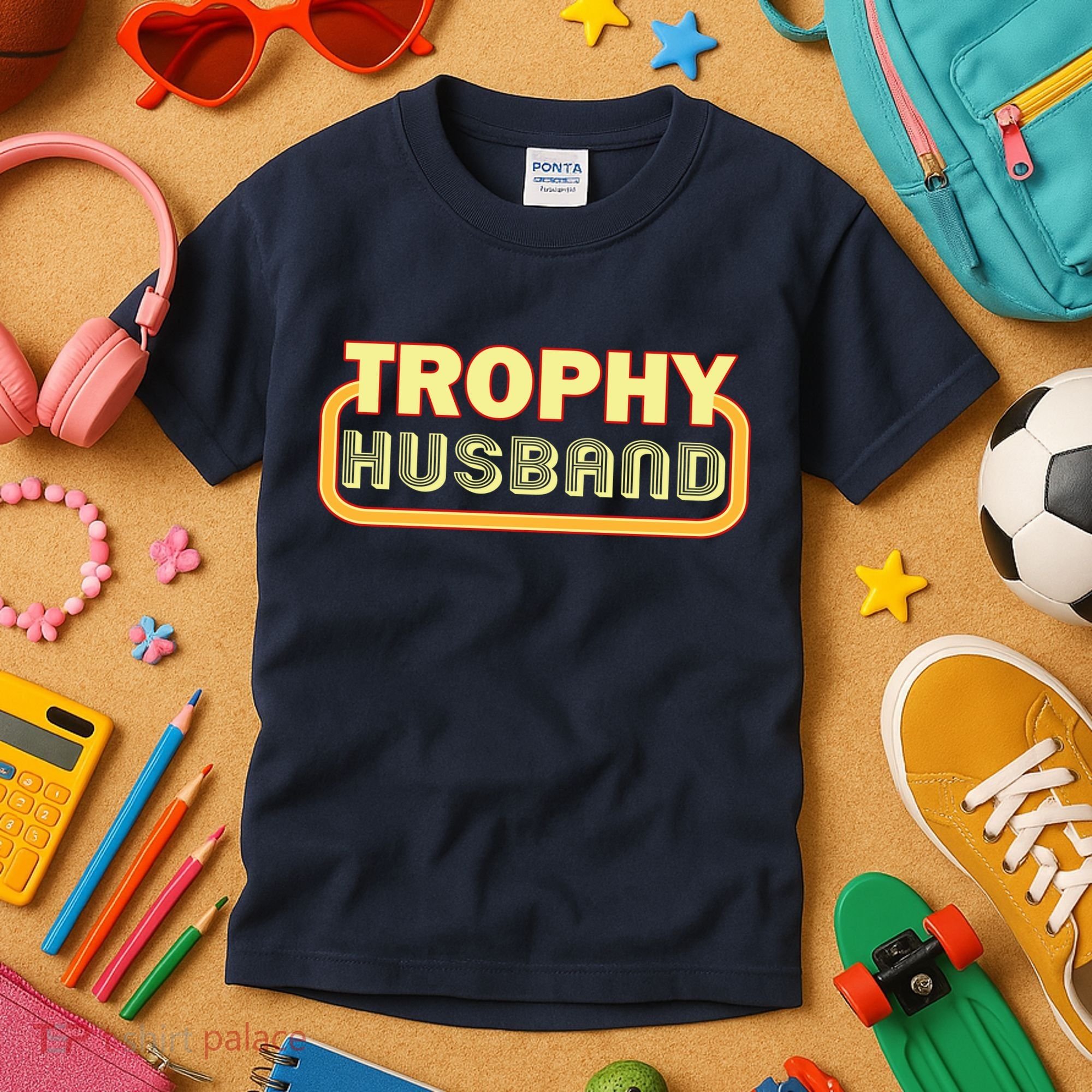 Trophy Husband Funny Retro Kids T-Shirt