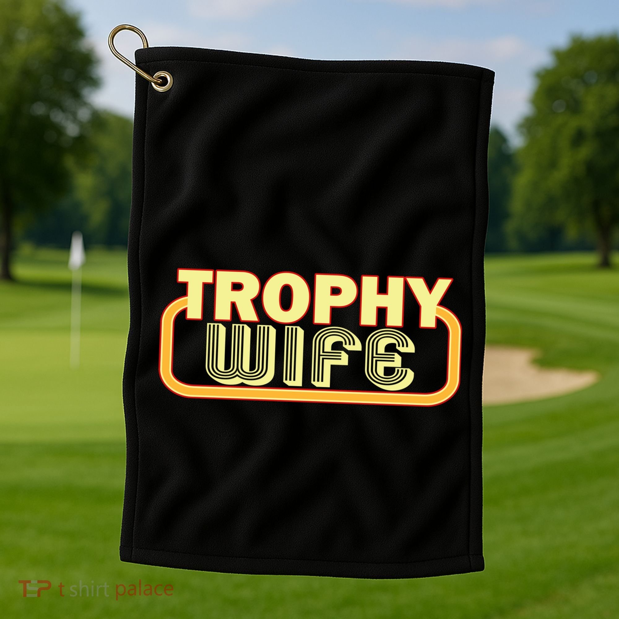 Trophy Mom Funny Retro Golf Towel