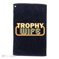 Trophy Wife Funny Retro Golf Towel thumb 0
