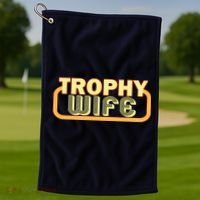 Trophy Wife Funny Retro Golf Towel thumb 1