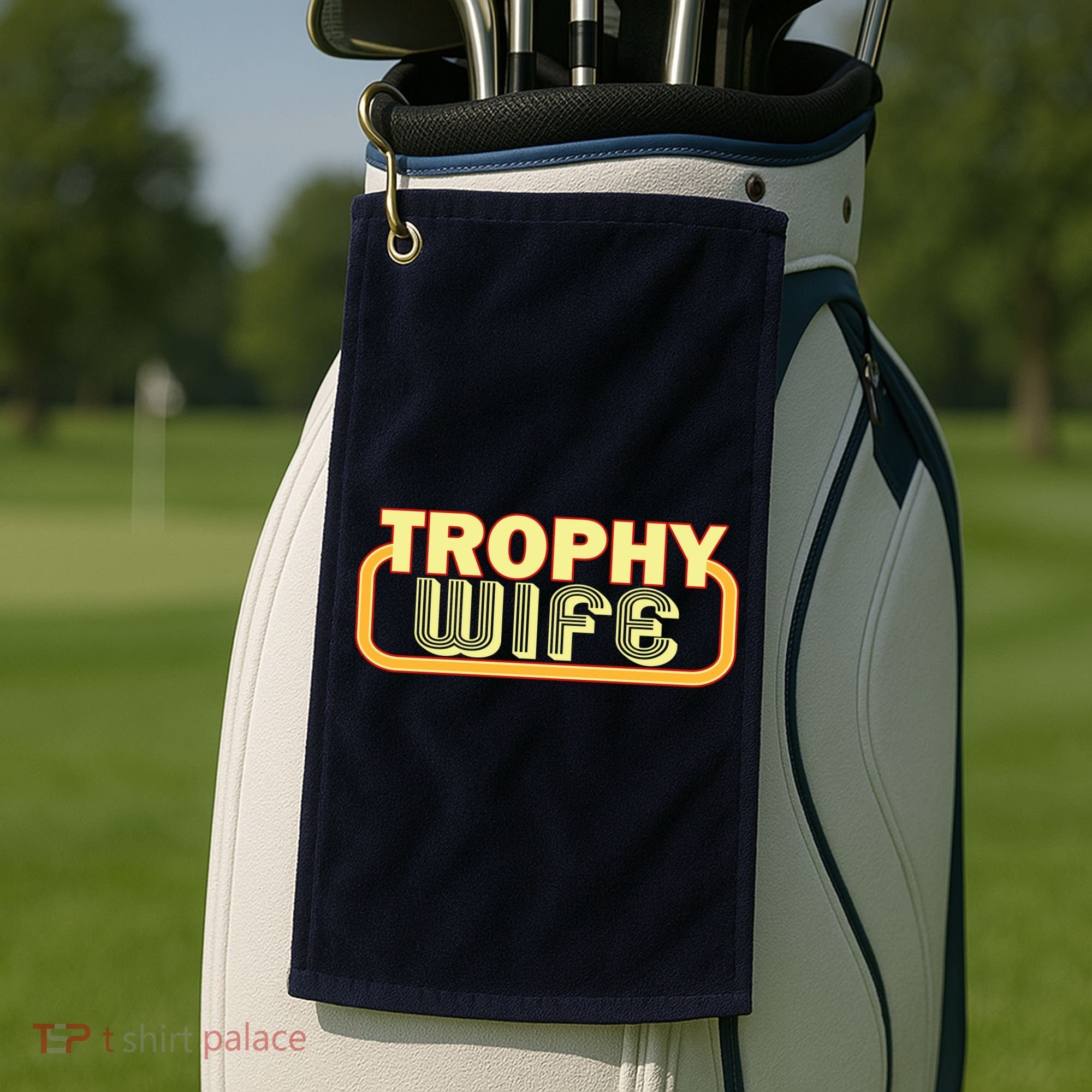Trophy Wife Funny Retro Golf Towel