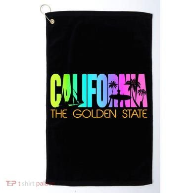Tropical California The Golden State Golf Towel