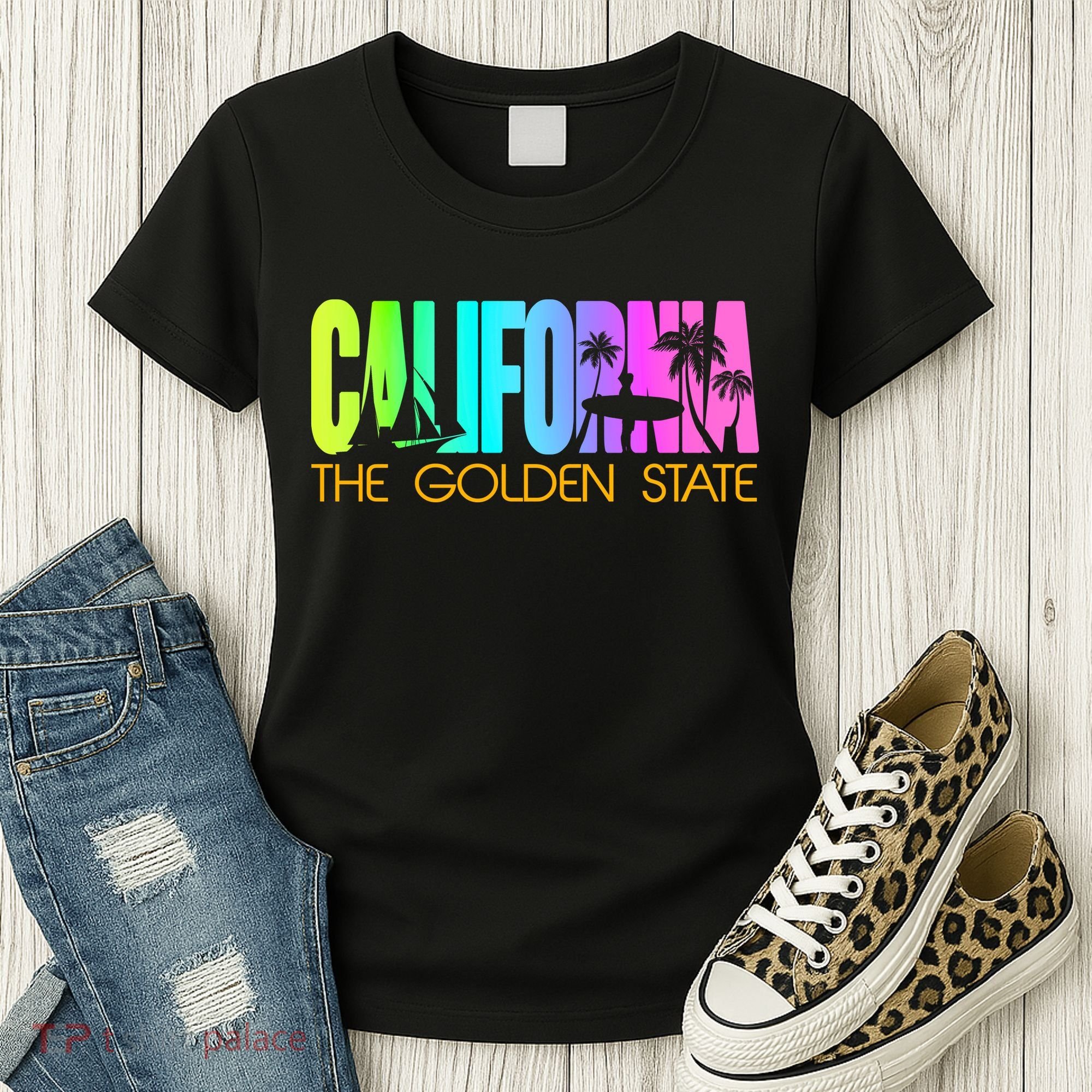 Tropical California The Golden State Women's T-Shirt