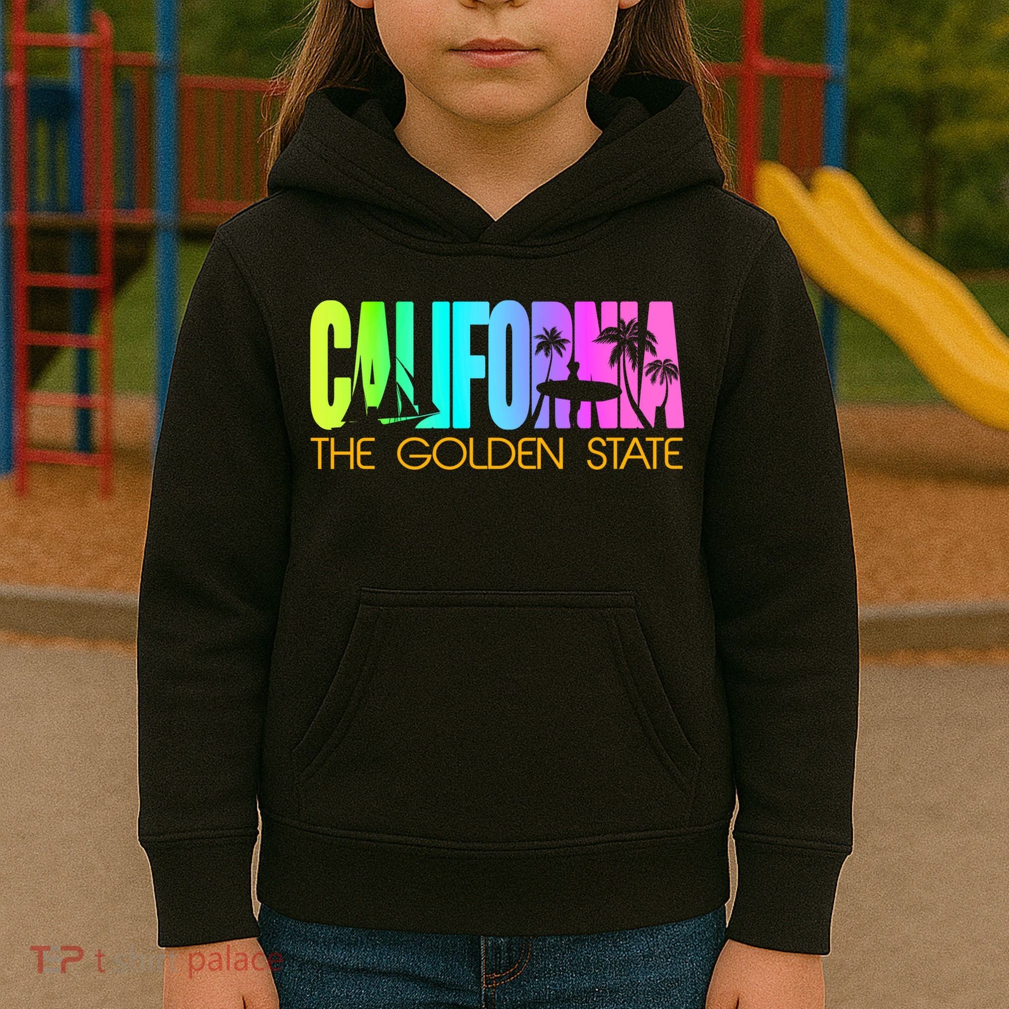 Tropical California The Golden State Kids Hoodie