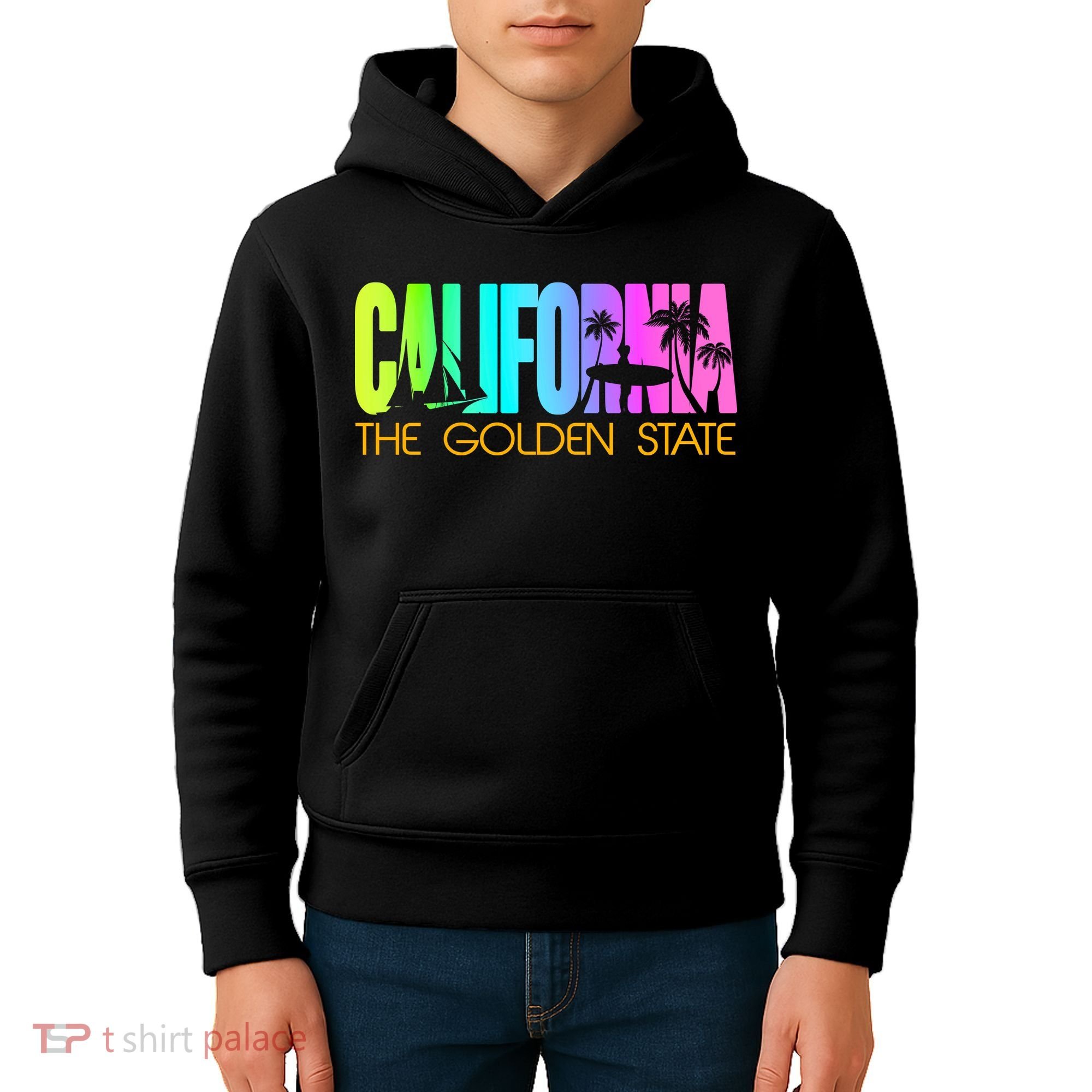 Tropical California The Golden State Kids Hoodie