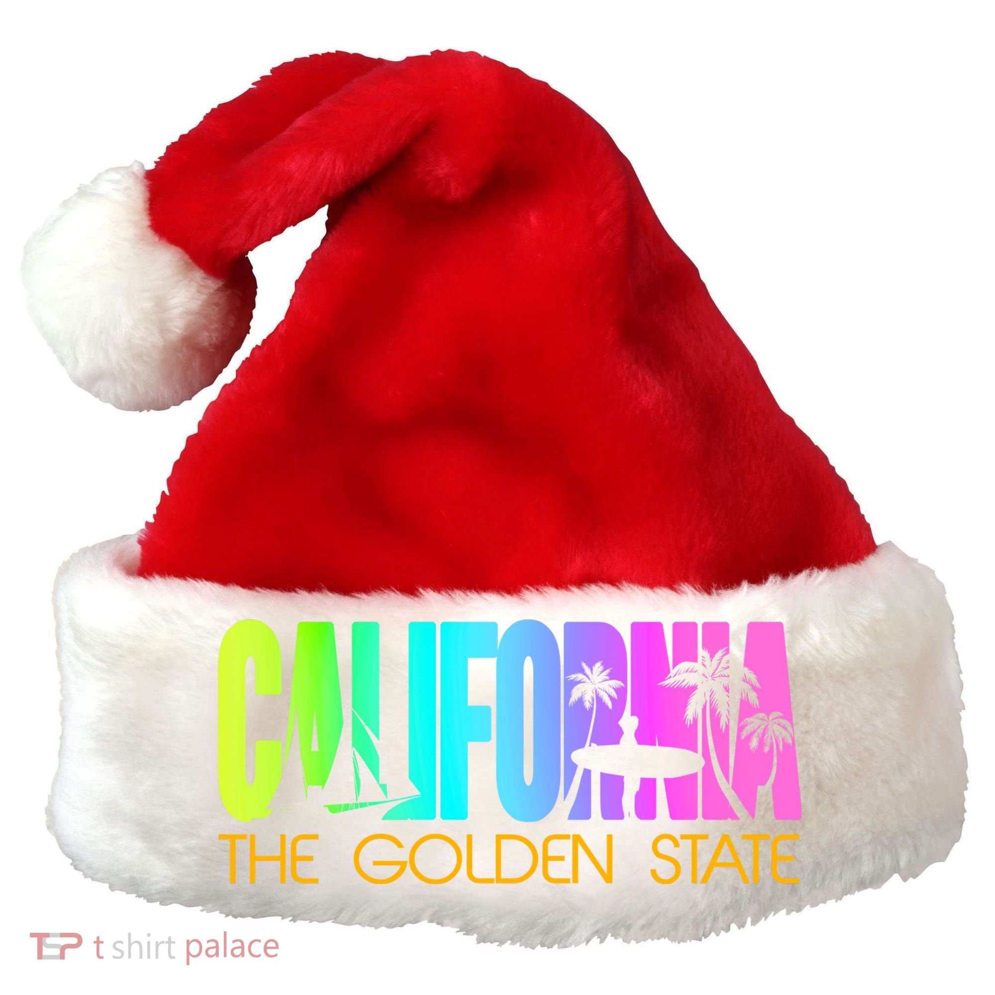 Tropical California The Golden State Santa Hat