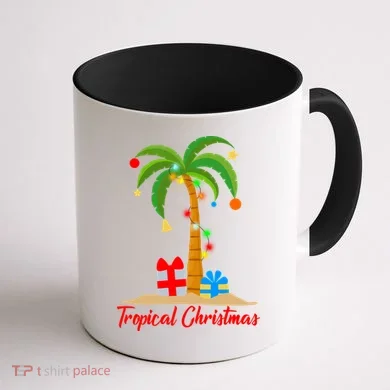 Tropical Christmas Coffee Mug back