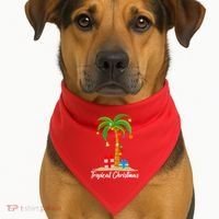 Tropical Christmas USA-Made Doggie Bandana thumb 1