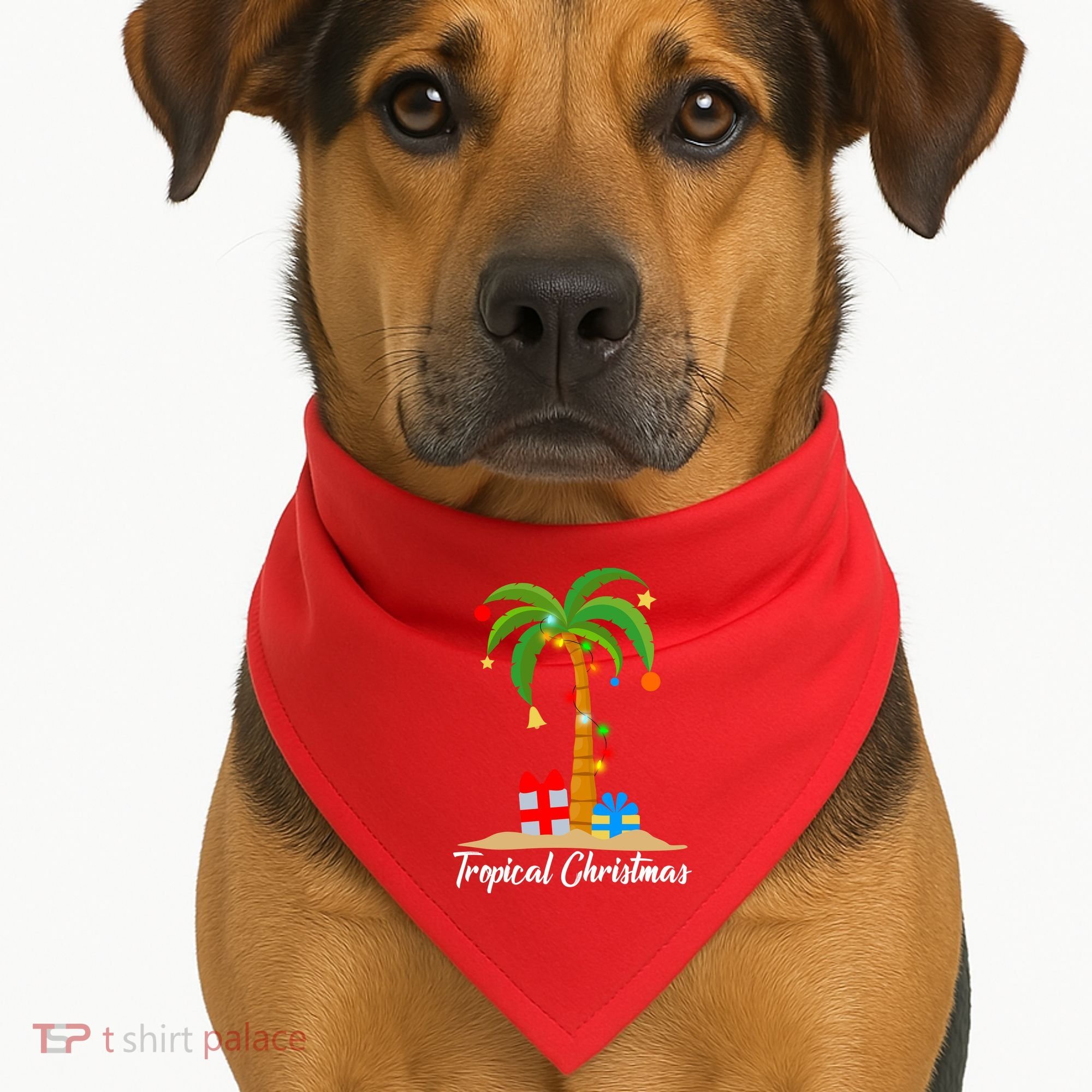 Tropical Christmas USA-Made Doggie Bandana