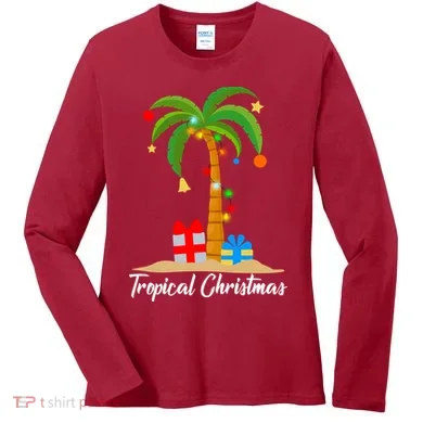 Tropical Christmas Women's Long Sleeve Shirt