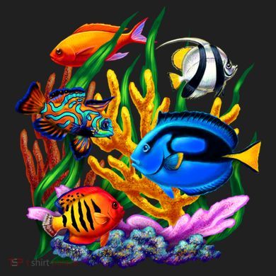 Tropical Fish Crop Fleece Hoodie