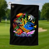 Tropical Fish Golf Towel thumb 1