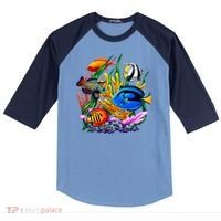 Tropical Fish Raglan Baseball Sleeve Shirt thumb 0