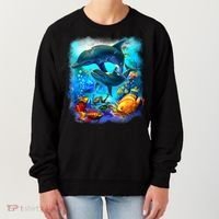 Tropical Fish Dolphins Portrait Women's Sweatshirt thumb 0