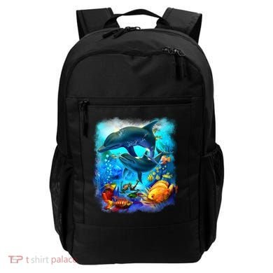 Tropical Fish Dolphins Portrait Backpack