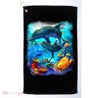 Tropical Fish Dolphins Portrait Golf Towel thumb 0