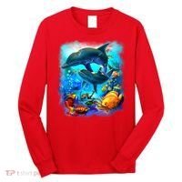 Tropical Fish Dolphins Portrait Long Sleeve Shirt thumb 0