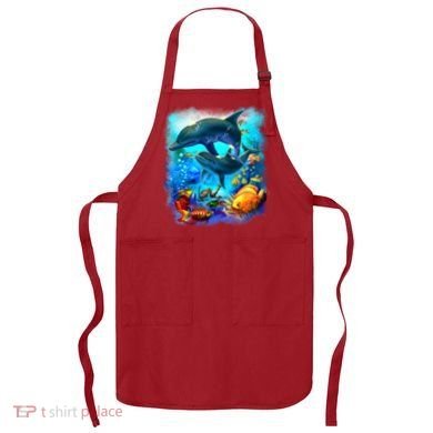 Tropical Fish Dolphins Portrait Apron