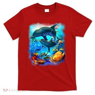 Tropical Fish Dolphins Portrait T-Shirt