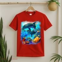 Tropical Fish Dolphins Portrait T-Shirt thumb 2