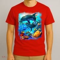 Tropical Fish Dolphins Portrait T-Shirt thumb 3