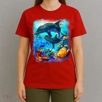 Tropical Fish Dolphins Portrait T-Shirt thumb 4