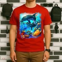 Tropical Fish Dolphins Portrait T-Shirt thumb 6
