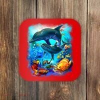 Tropical Fish Dolphins Portrait Coaster thumb 0