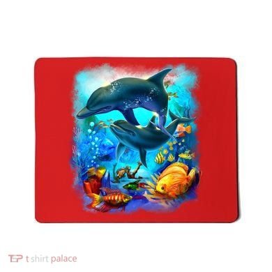 Tropical Fish Dolphins Portrait Mousepad