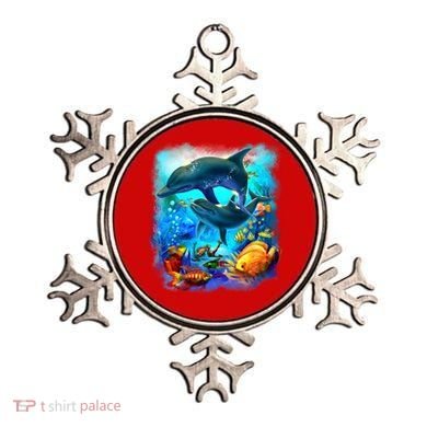 Tropical Fish Dolphins Portrait Ornament