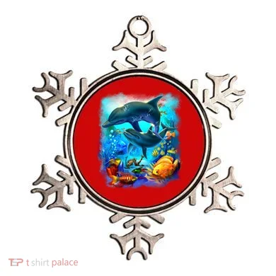 Tropical Fish Dolphins Portrait Ornament
